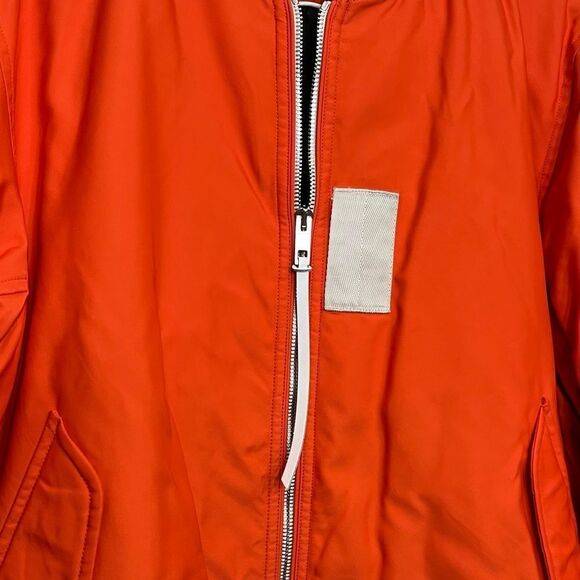 Rag & Bone Georgie Bomber Jacket Orange Nylon Technical Bomber Coat Size M - Picture 9 of 15
